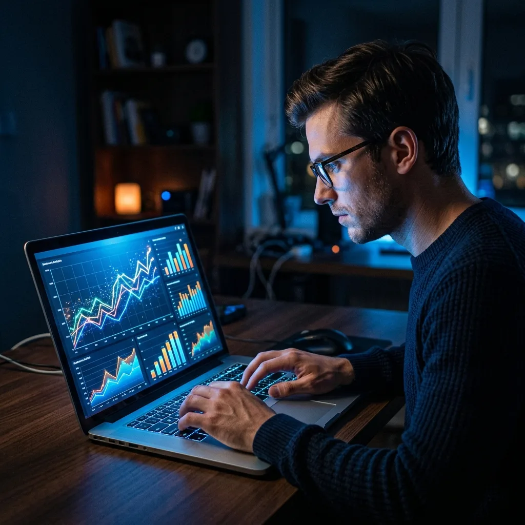 Financial analytics dashboard on laptop