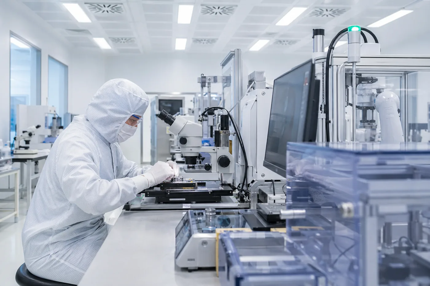 Cleanroom manufacturing approach with controlled production and inspection workflow