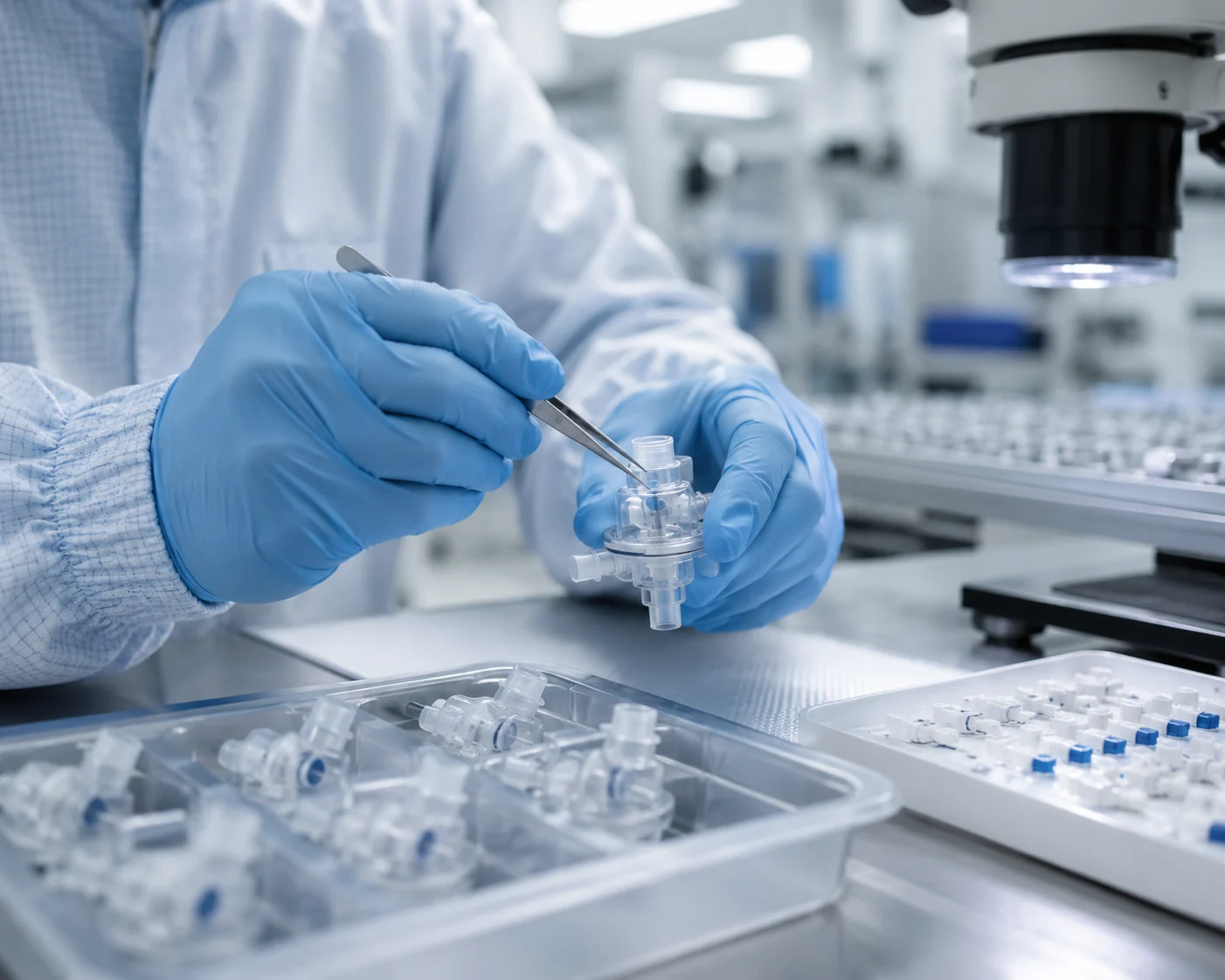 Cleanroom assembly of medical diagnostic devices and precision medical modules