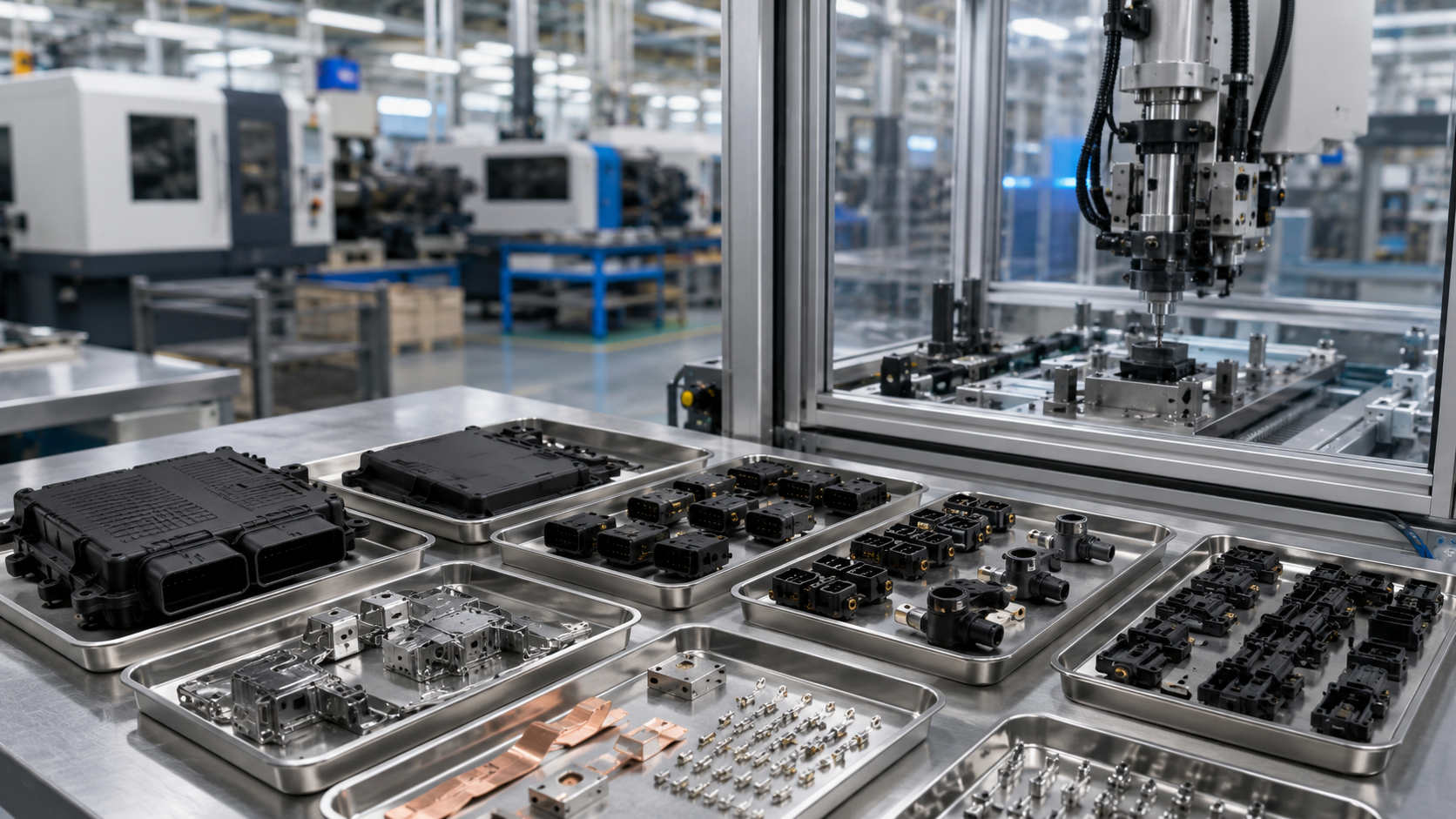 Automotive molded sensor housings, connectors, and precision components