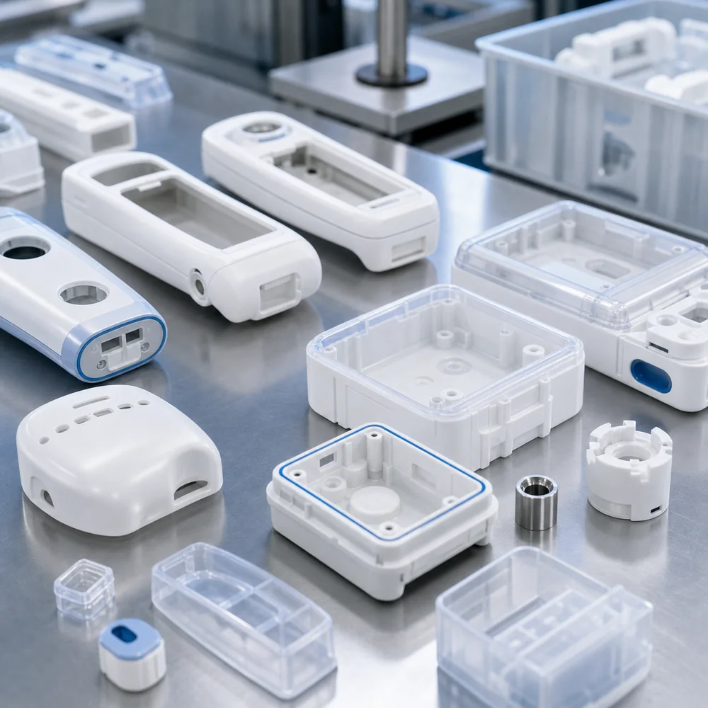 Sterile medical device housings and diagnostic enclosure components