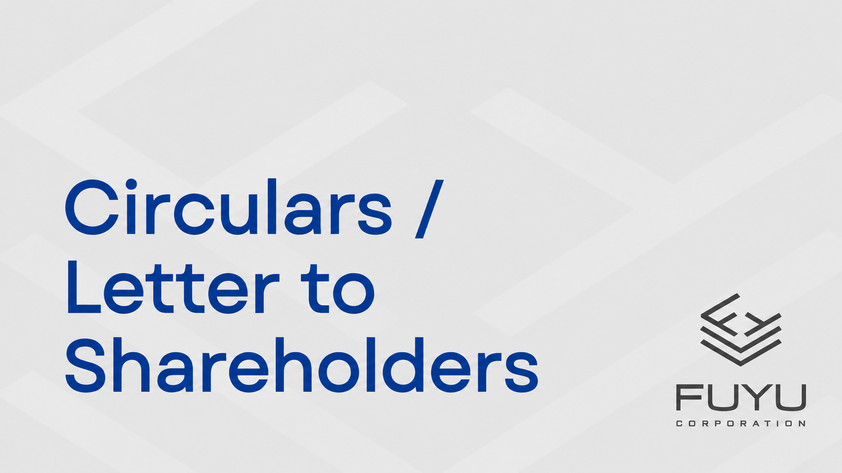 Letter to Shareholders